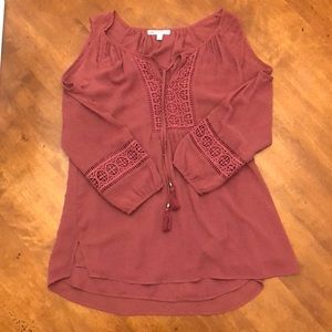 DR2 maroon shoulder cut out  blouse